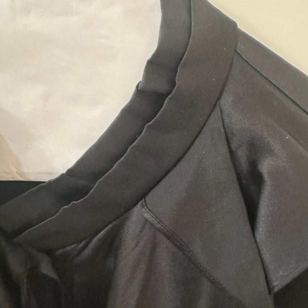 Hugo Boss Black button up silk Dress Shirt with Ruffle Detail women’s size 10