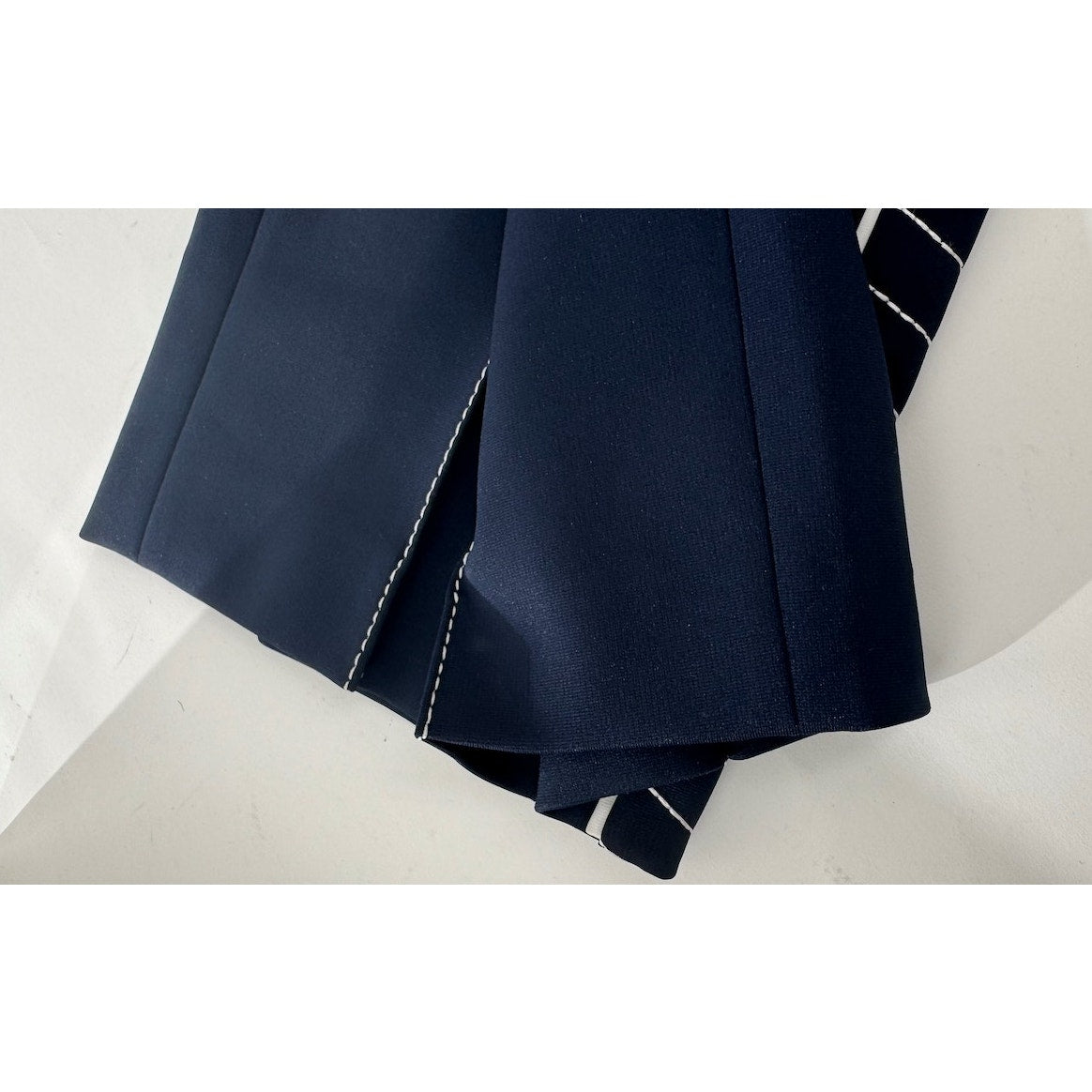 Women's Valentino Navy Blue & White NWT High Waist Drawstring Pants Size 44