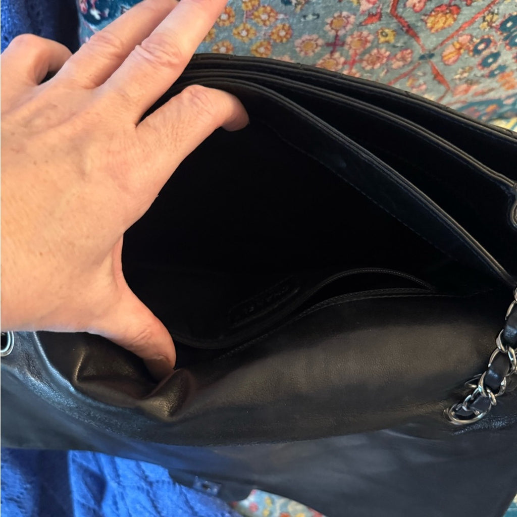 Chanel Special 3 slot flap Black Quilted wSilver Hardware employees only edition