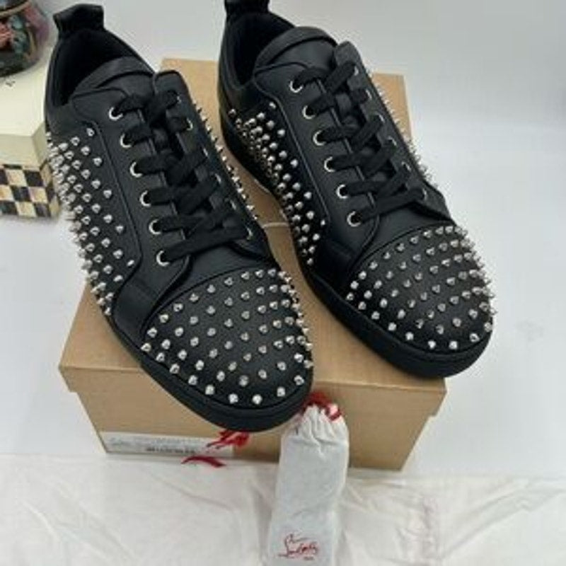 Men's Christian Louboutin, Louis Jr Spike flat sneakers size 47 made in Italy