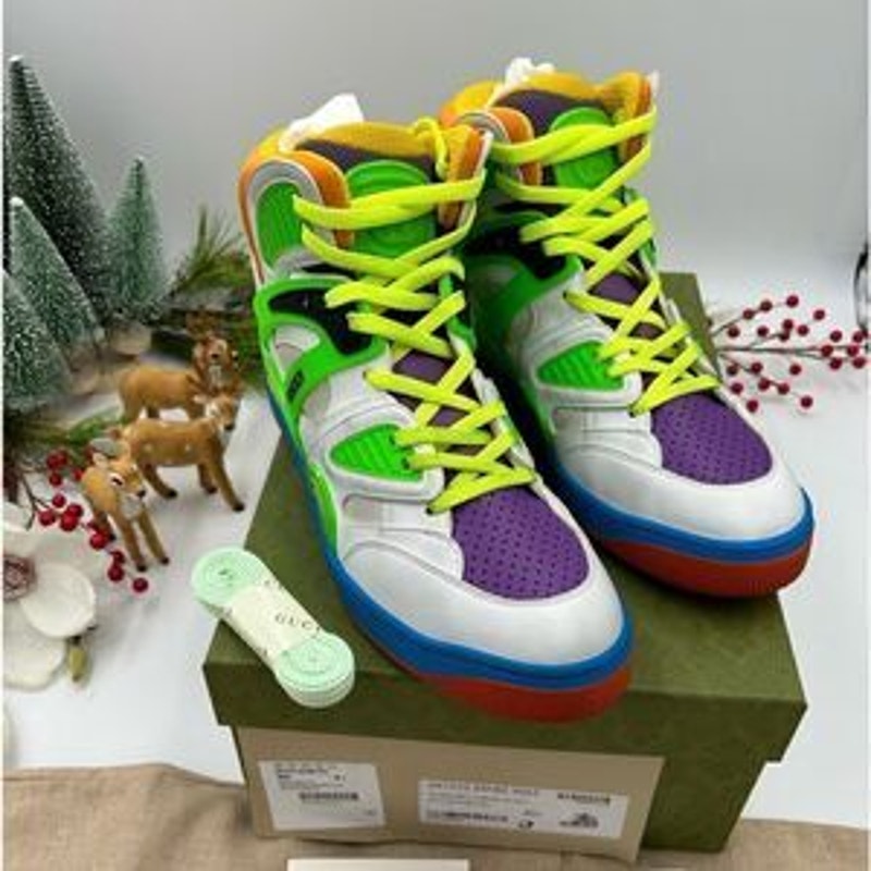 Women’s Gucci basket high top leather sneakers size 40.5