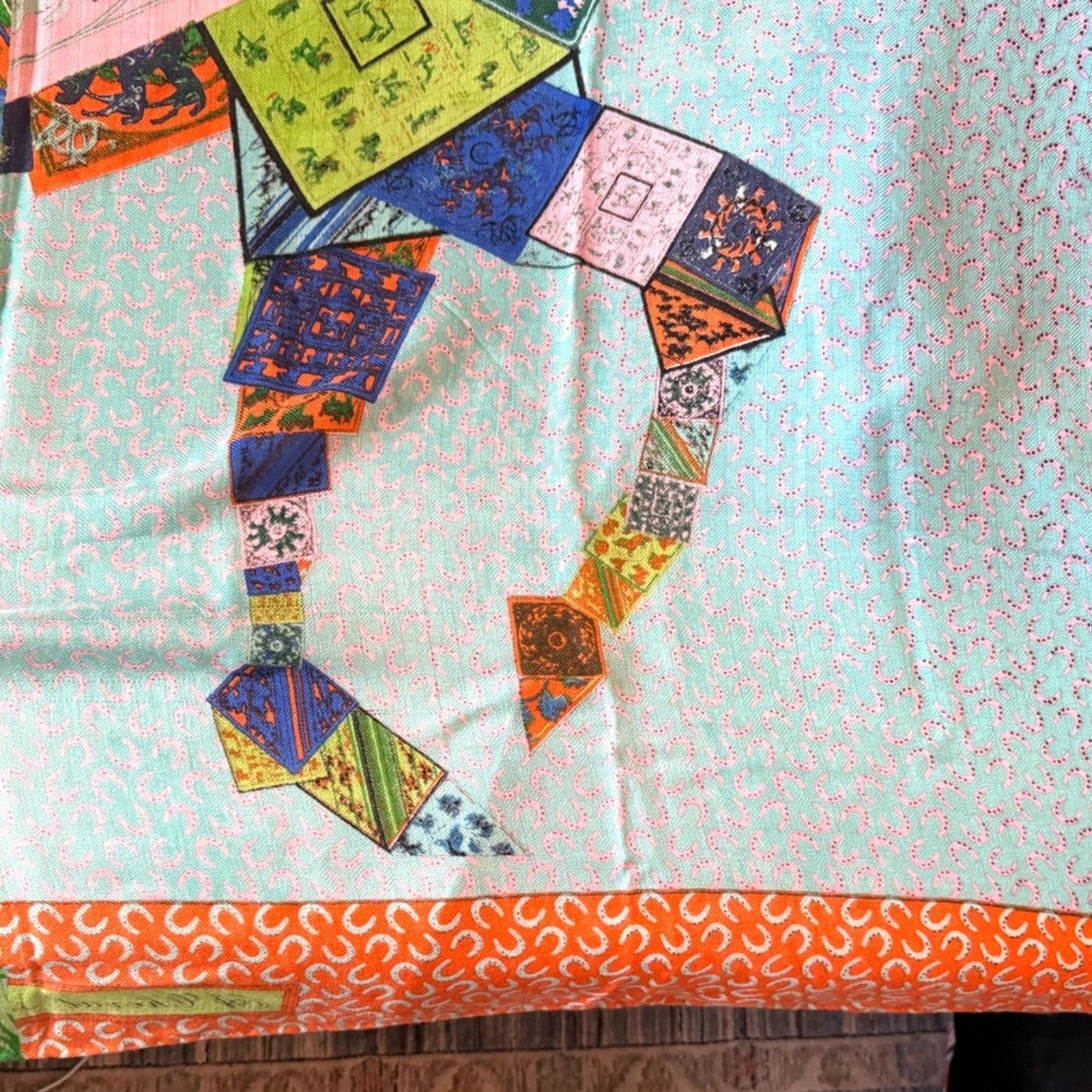 Hermès cashmere, equestrian/jungle themed scarf. Indescribably beautiful piece