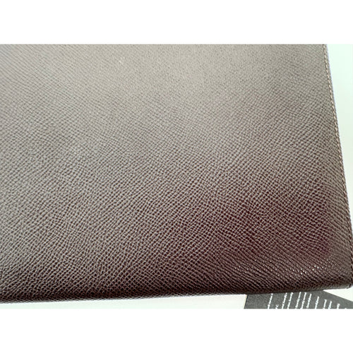 Beymen NWT Plum Taiga Leather Dual Compartment Folio Clutch – 9” x 10.5”