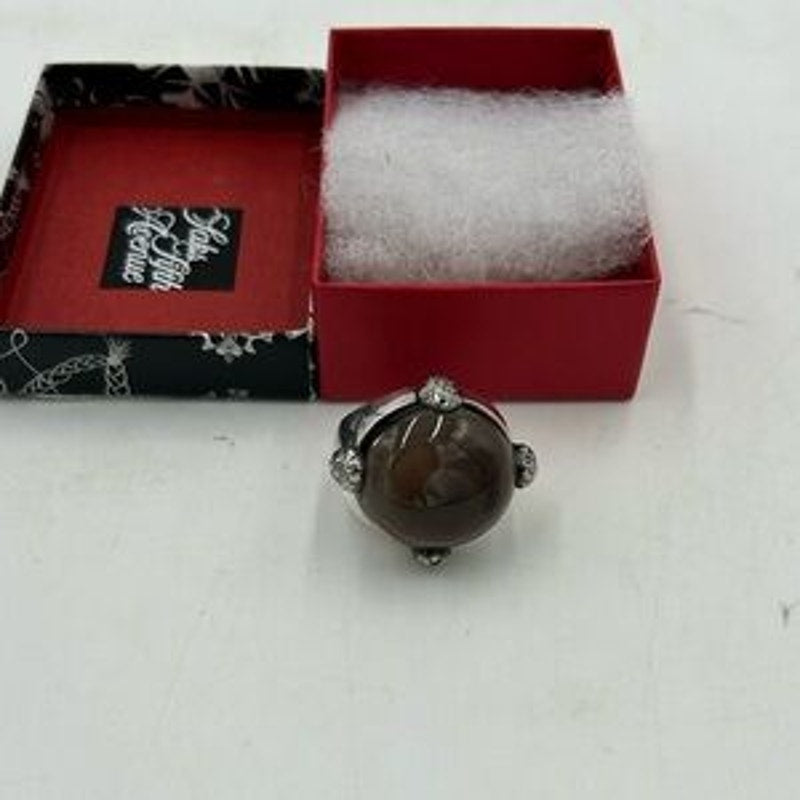 Pomellato 67 smoky quartz/marcasite Sterling silver Griffes ring size 6 Italy