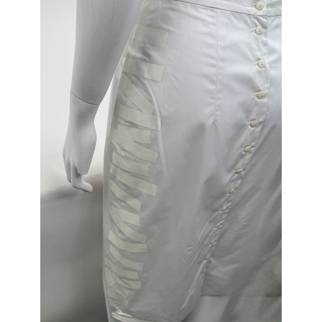 Christopher Kane White Satin Ribbon Appliqué Pencil Skirt EU 38 US 6