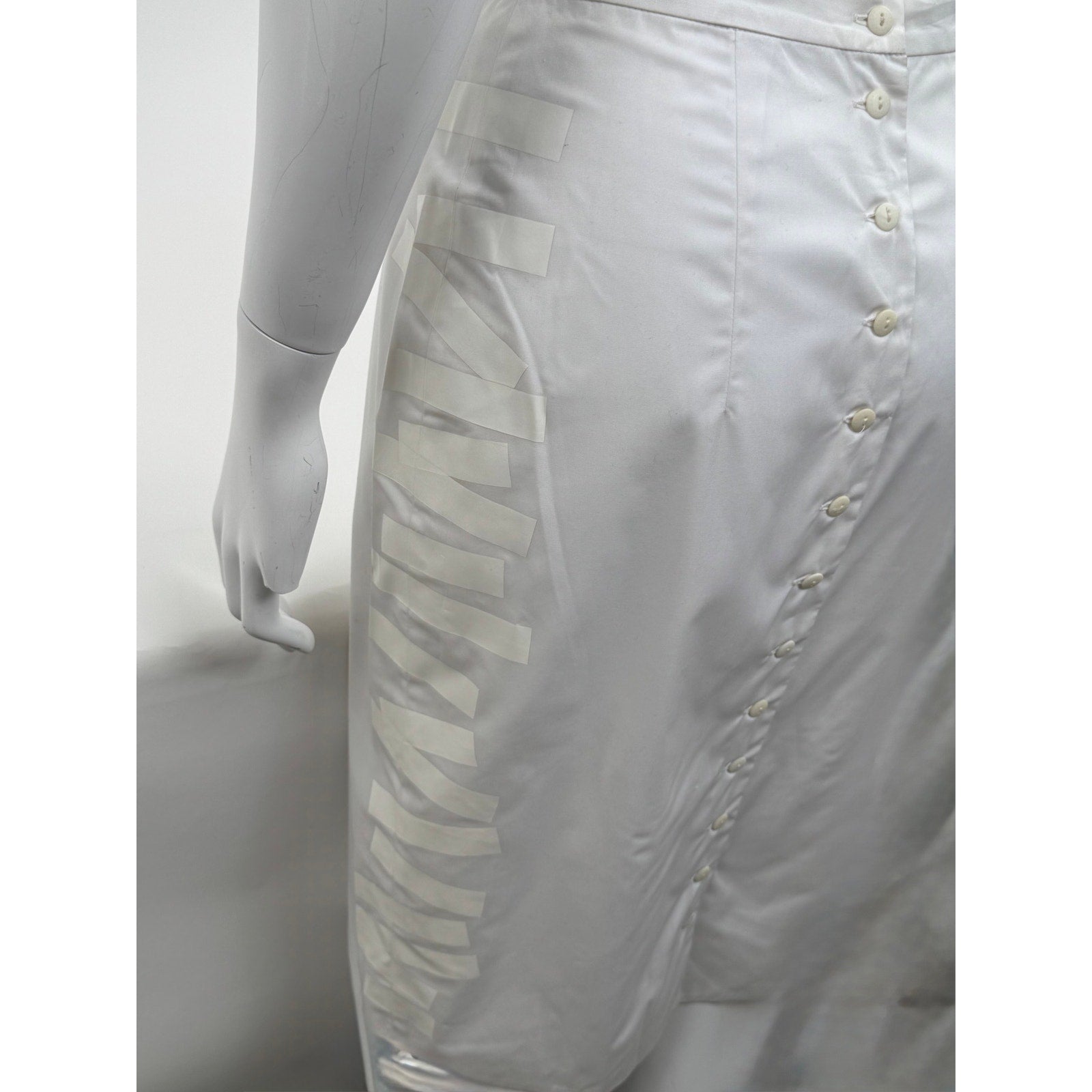 Christopher Kane White Satin Ribbon Appliqué Pencil Skirt EU 38 US 6
