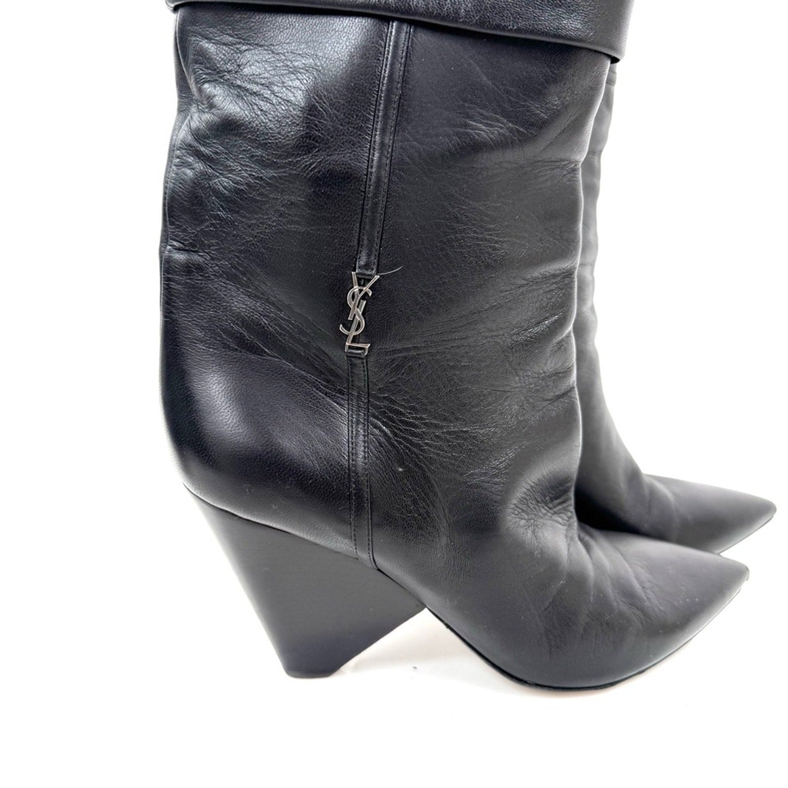 YSL Niki boots in black Size 40, These are the Double Flap bag of the YSL Shoe