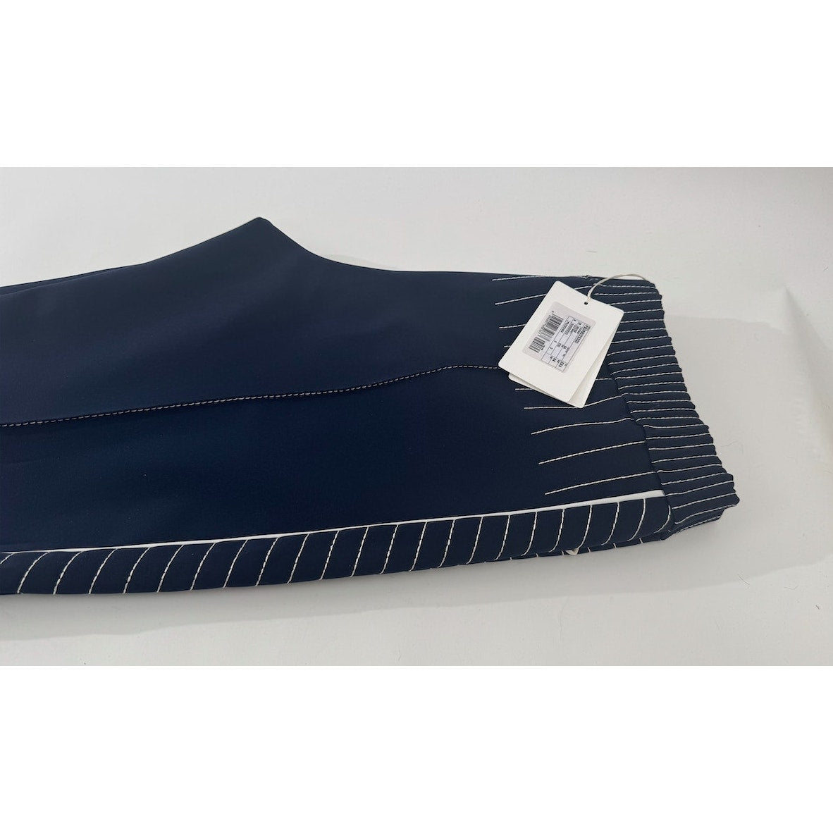 Women's Valentino Navy Blue & White NWT High Waist Drawstring Pants Size 44