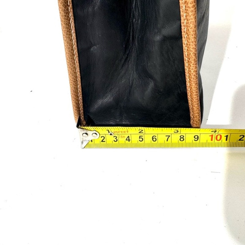 Loewe Black and Tan Leather Clutch