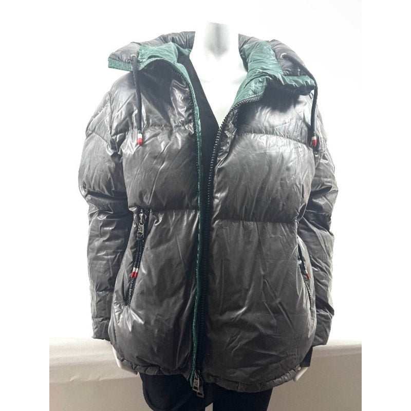 Men's Moncler Black Glossy Down Hooded Jacket Size M Fits Like A Size L