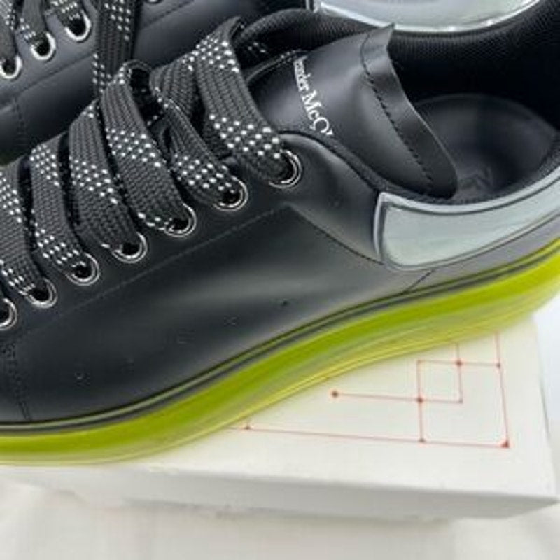 Men's Alexander, McQueen oversized leather sneakers with neon green sole size 43