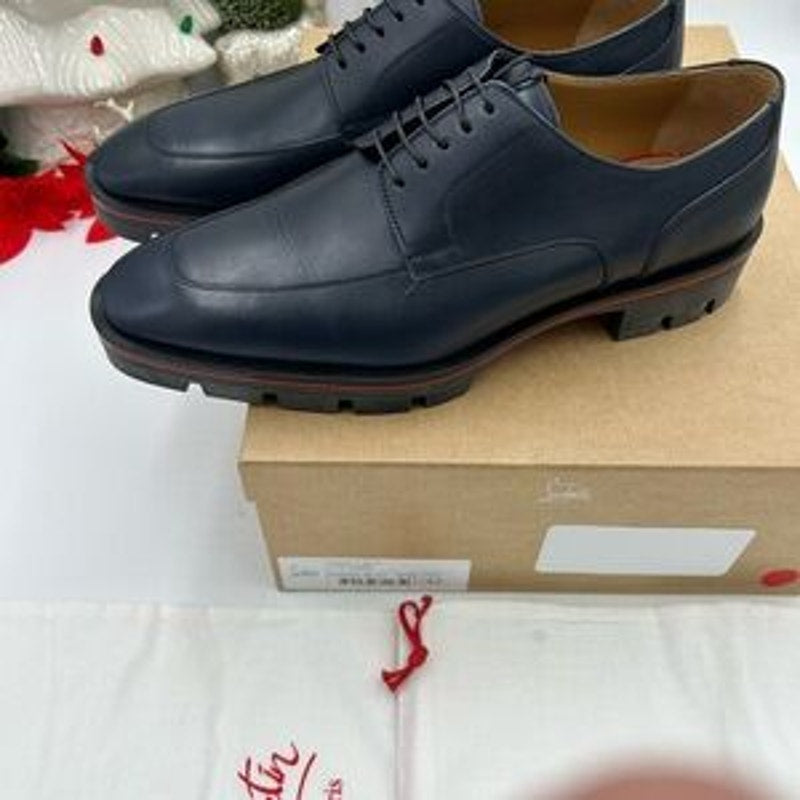 Men's Christian Louboutin DAVISOL navy Oxford, Derby shoe size 43 made in Italy