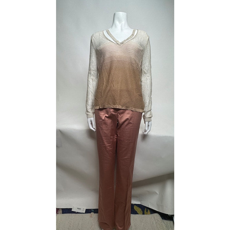 Missoni NWOT Metallic Long Sleeve V-Neck Blouse Size XS