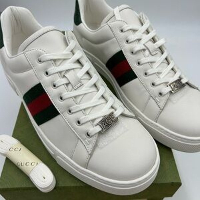 Women's Gucci, ace leather, web stripe sneakers size 40 made in Italy