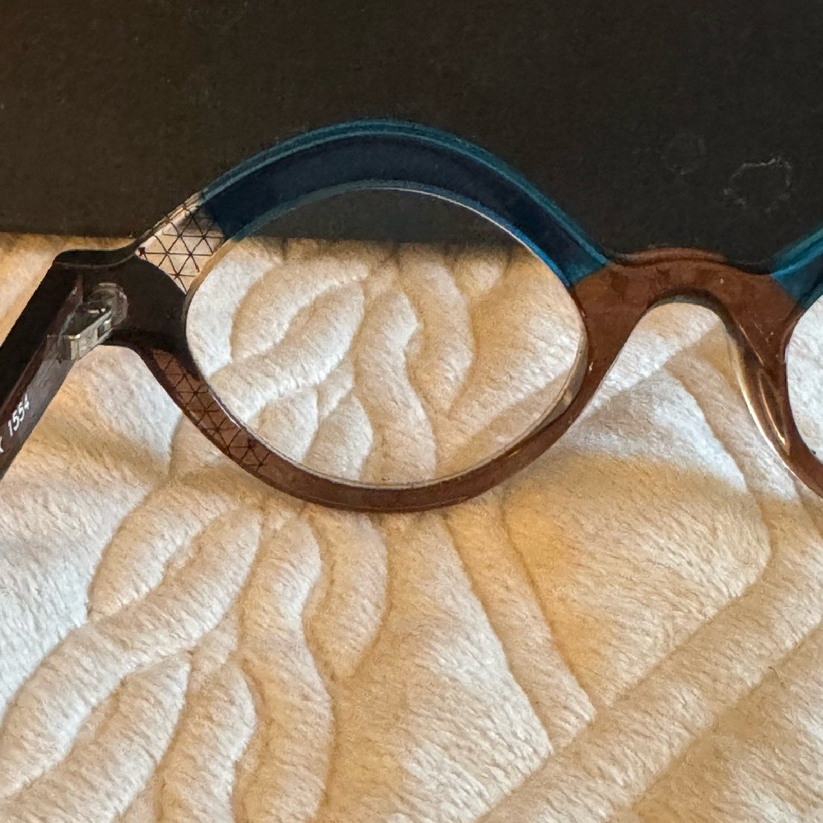 Anne et Valentin Blue and Brown and cross hatch handmade gorgeous frames