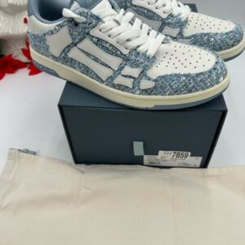 Men's Amiri skel boucle low top leather sneakers size 45