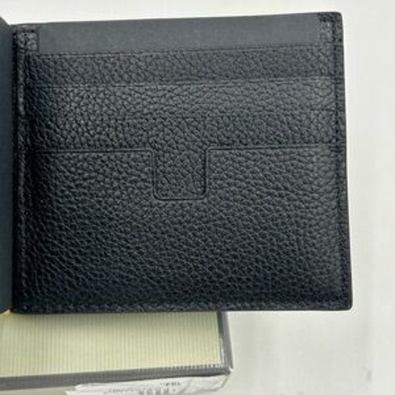 Tom Ford men's money clip wallet with gold tone hardware made in Italy