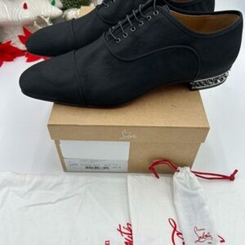 Men's Christian Louboutin GREGGYROCKS Oxford In satin with signature spike 45.5