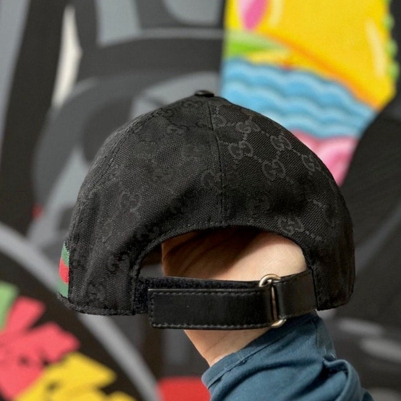 Unisex Gucci Original GG Canvas Baseball Hat With Web Size Large - Used