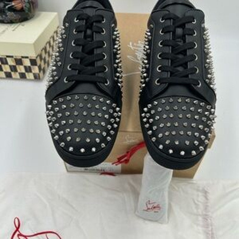 Men's Christian Louboutin, Louis Jr Spike flat sneakers size 47 made in Italy