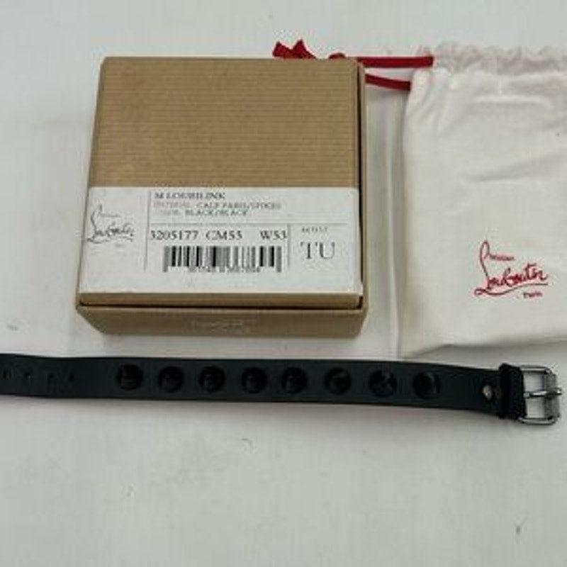Christian Louboutin Loubilink calf leather Black Studded Bracelet