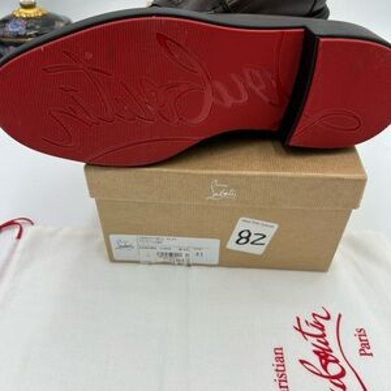 Men's Christian Louboutin Urbino moc Leather logo loafers size 41 made in Italy