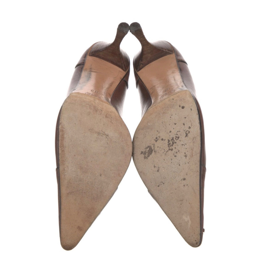 Gucci Brown Leather Pump Heels Size 11