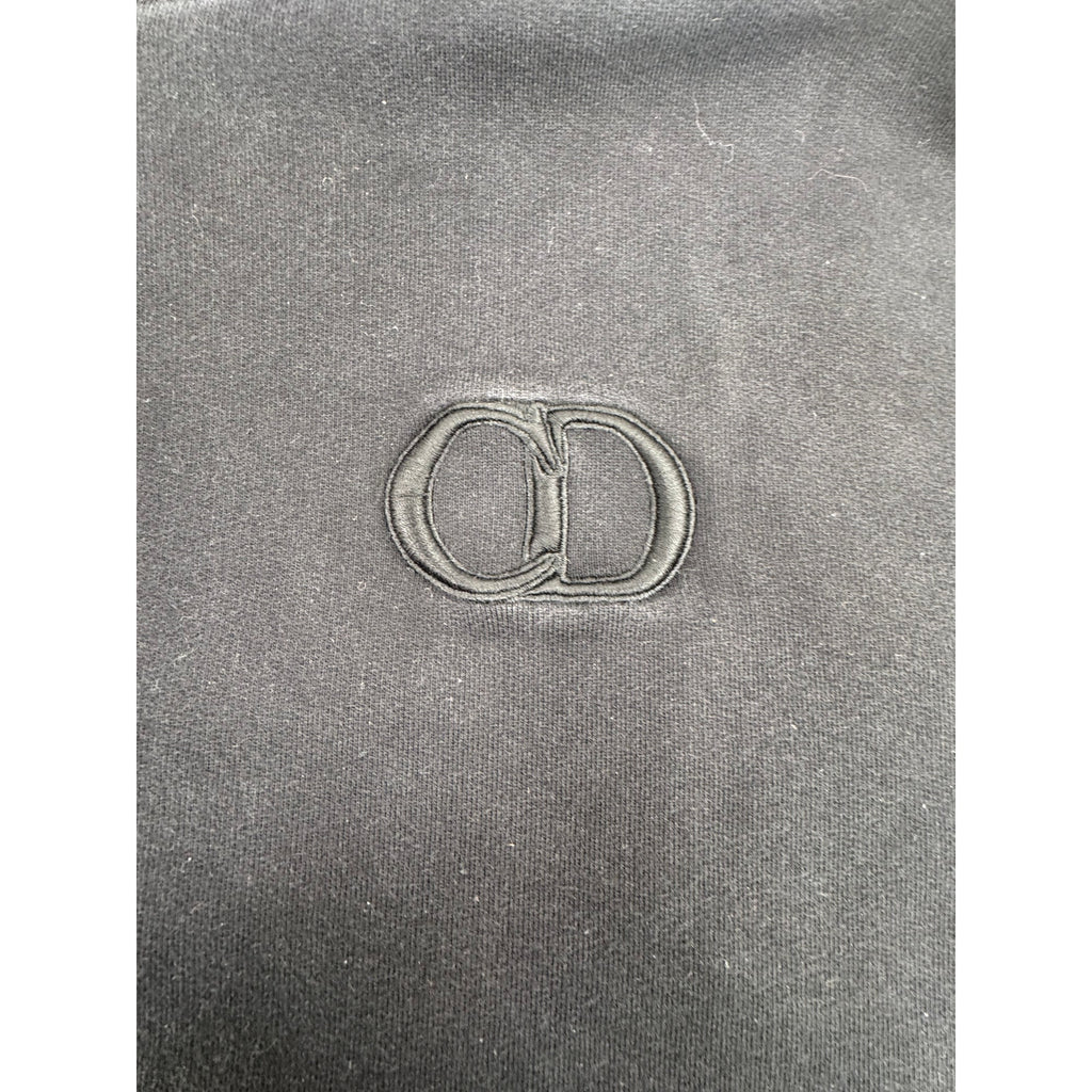 Men's Christian Dior Black CD Icon Cotton Fleece Hooded Sweatshirt Size XXL