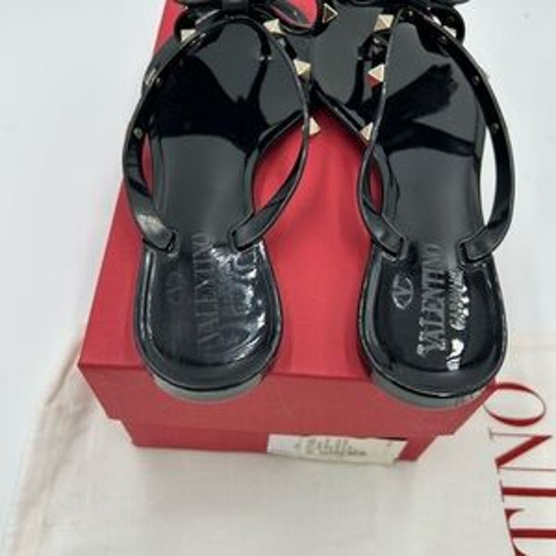 Women's Valentino, Garavani rock, stud, thong sandals with pyramid studs size 36