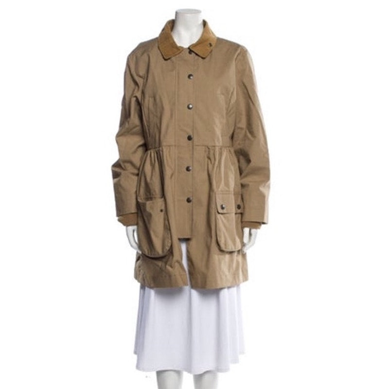 Women's Red Valentino Neutral Tan Knee Length Coat Size 10