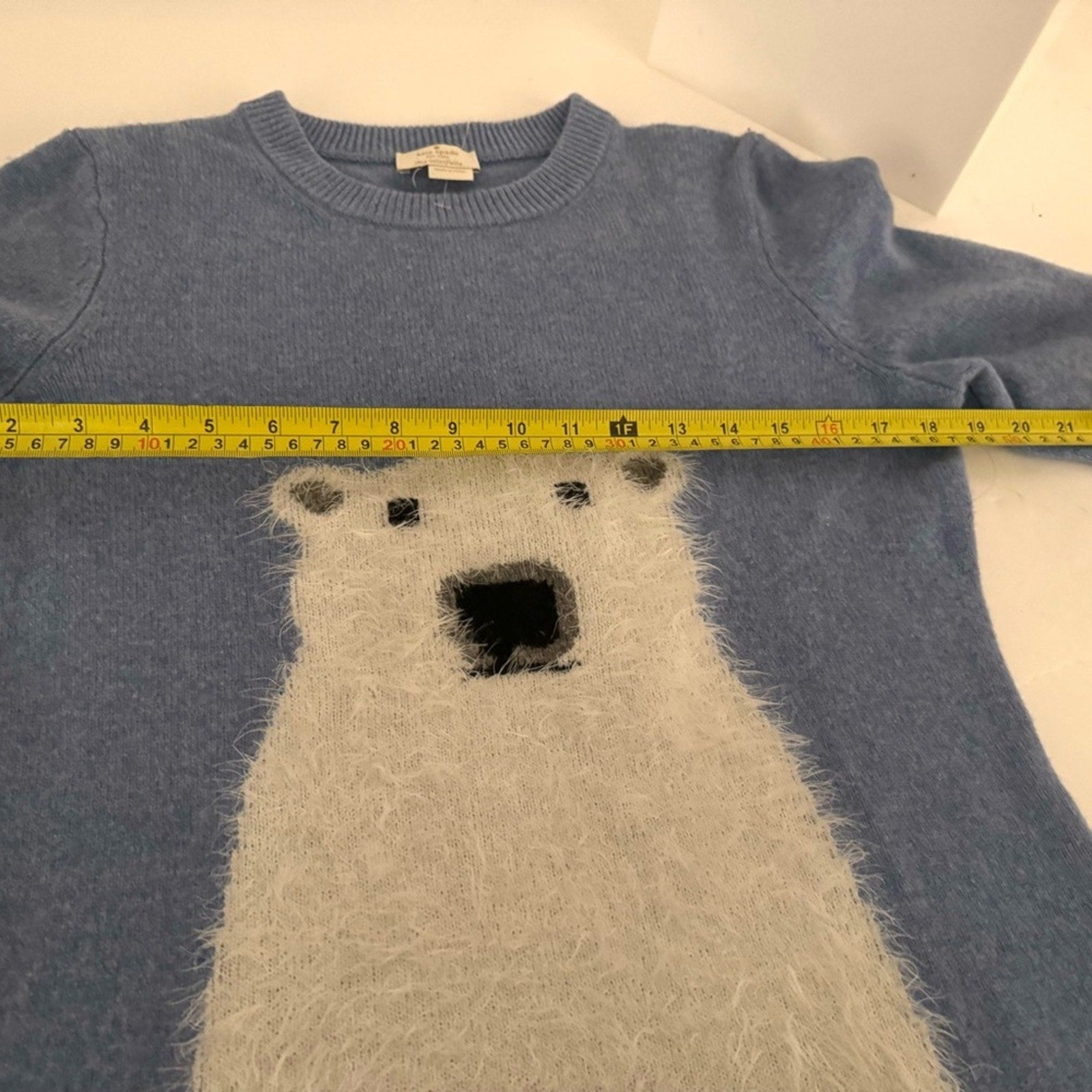 Kate Spade NWT’s Heather Blue with White polar bear wool sweater L women M Men