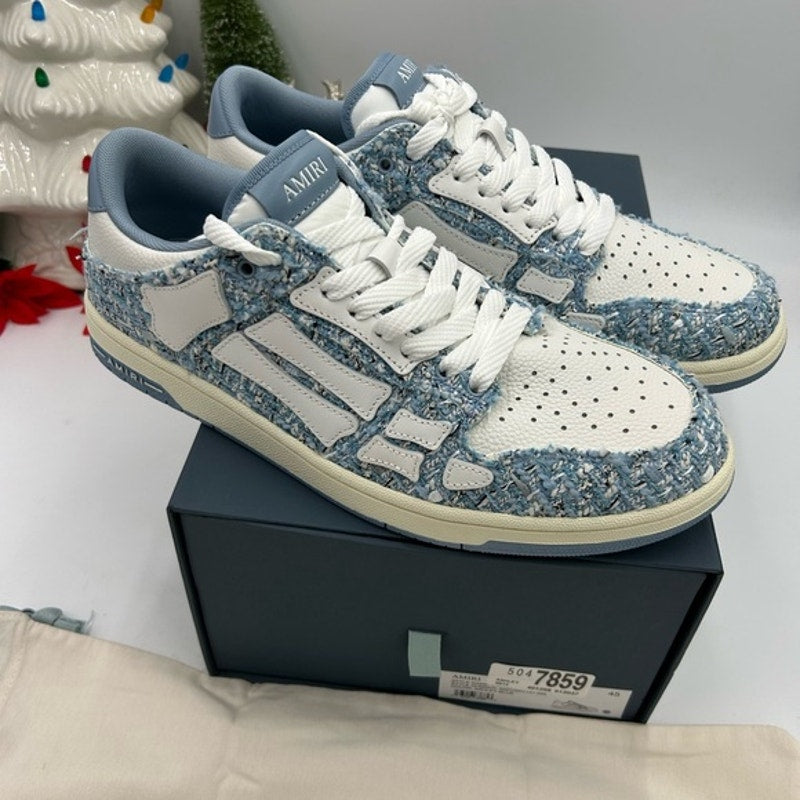 Men's Amiri skel boucle low top leather sneakers size 45