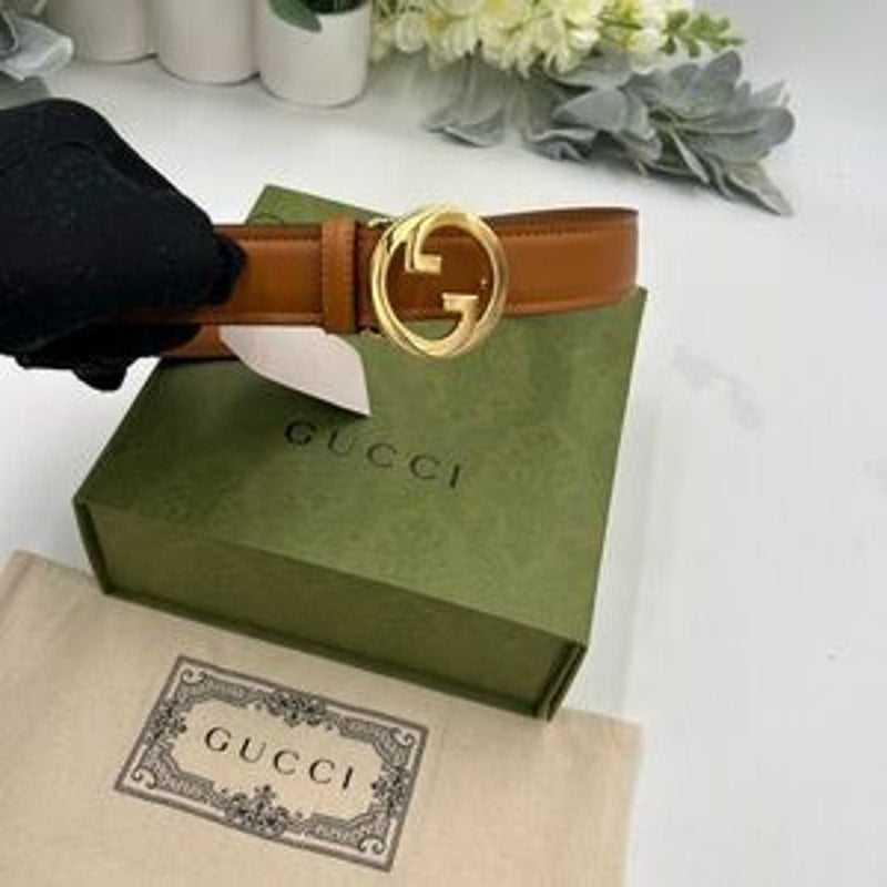 Men's Gucci, Blondie interlocking G leather belt size 120 cm/48 inches Italy