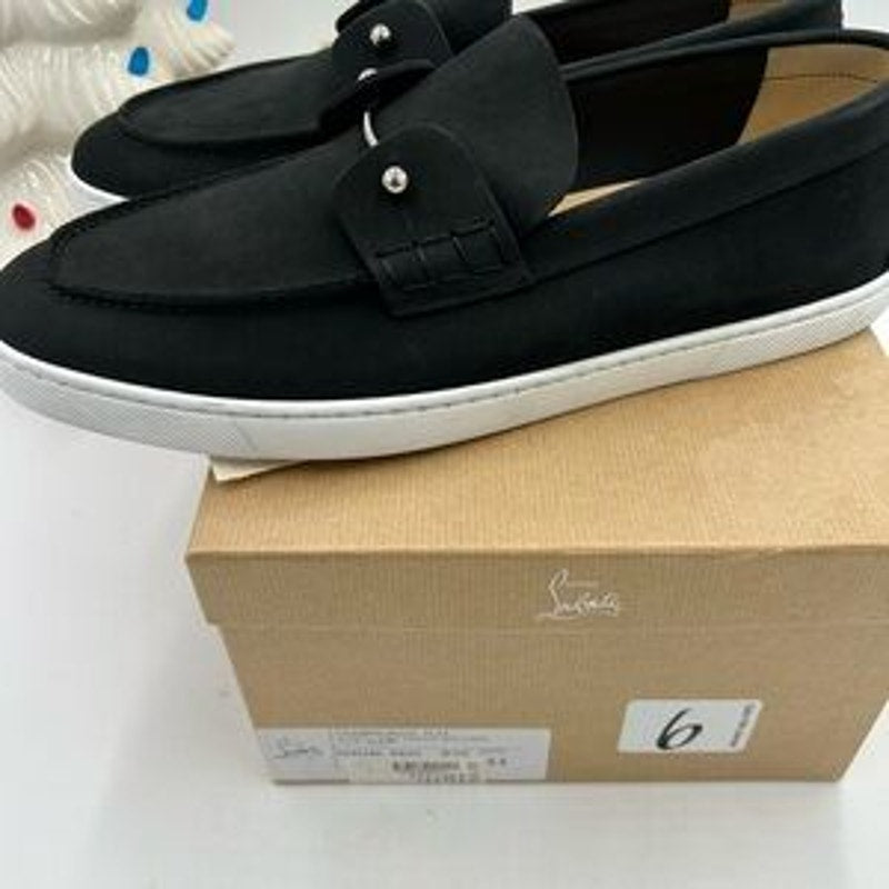 Men's Christian Louboutin chambeliboat boat show in newbuck Leather size 44