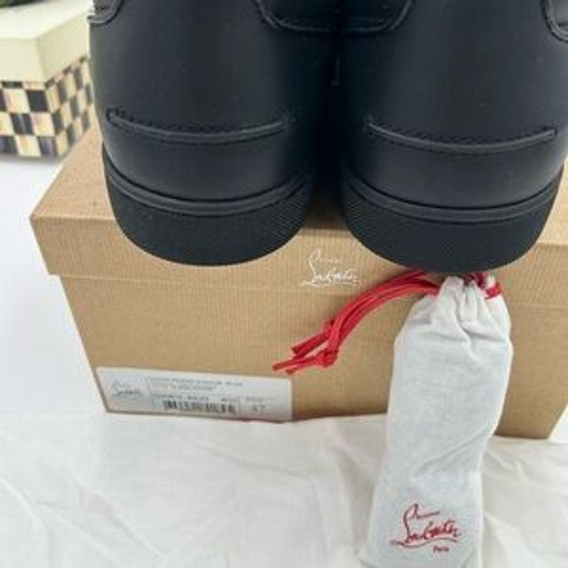 Men's Christian Louboutin, Louis Jr Spike flat sneakers size 47 made in Italy