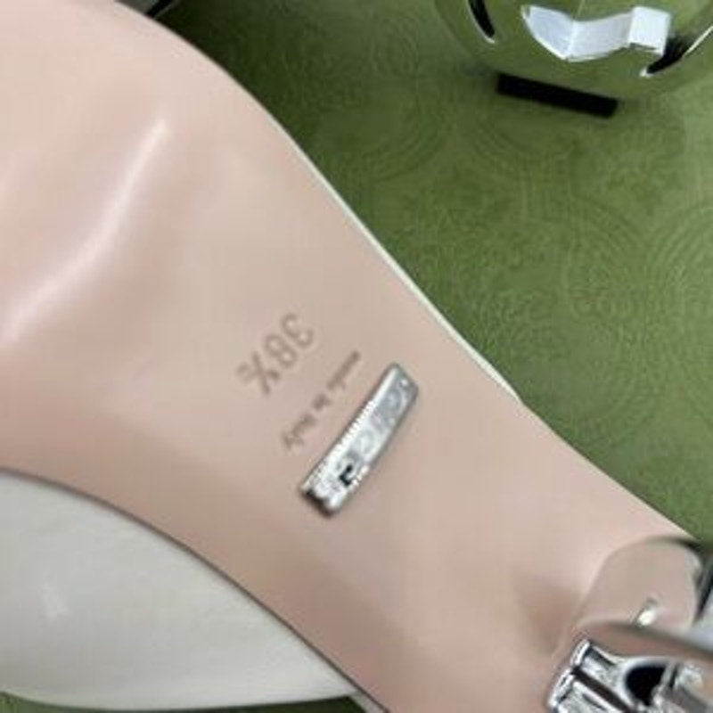 Women's Gucci interlocking G leather sandals size 38.5 made in Italy