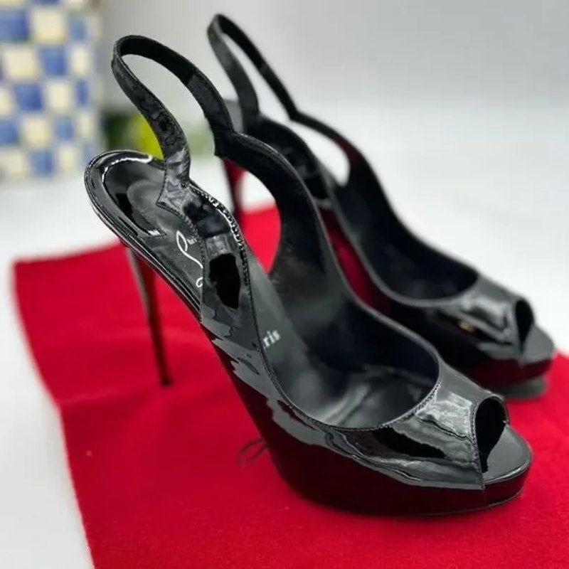 Women’s Christian Louboutin hot chick 120 patent leather heels size 40.5