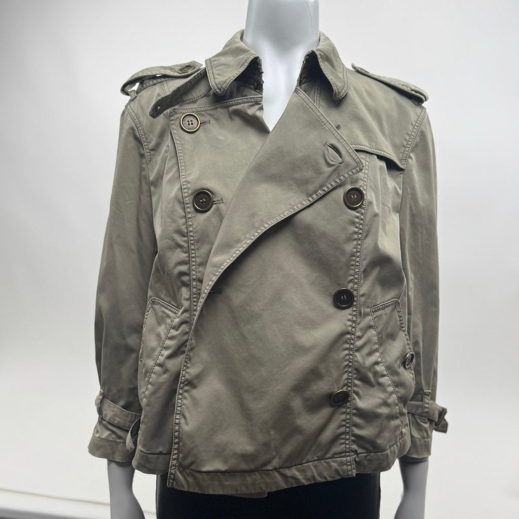 Burberry Brit Women's Khaki Olive-Tone Jacket – Size US 10 (Fits Medium)