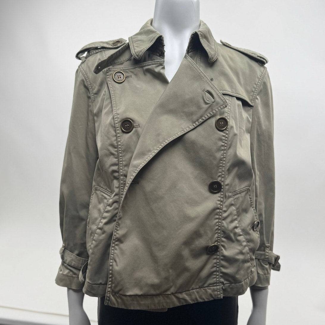Burberry Brit Women's Khaki Olive-Tone Jacket – Size US 10 (Fits Medium)