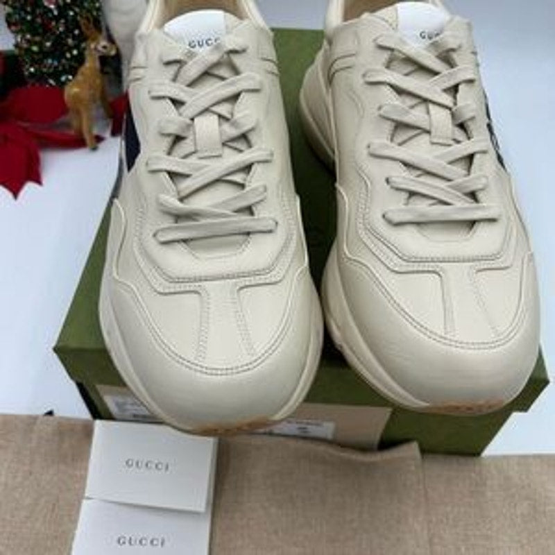 Men’s Gucci  Rython 25 low top leather sneakers size 12.5 made in Italy
