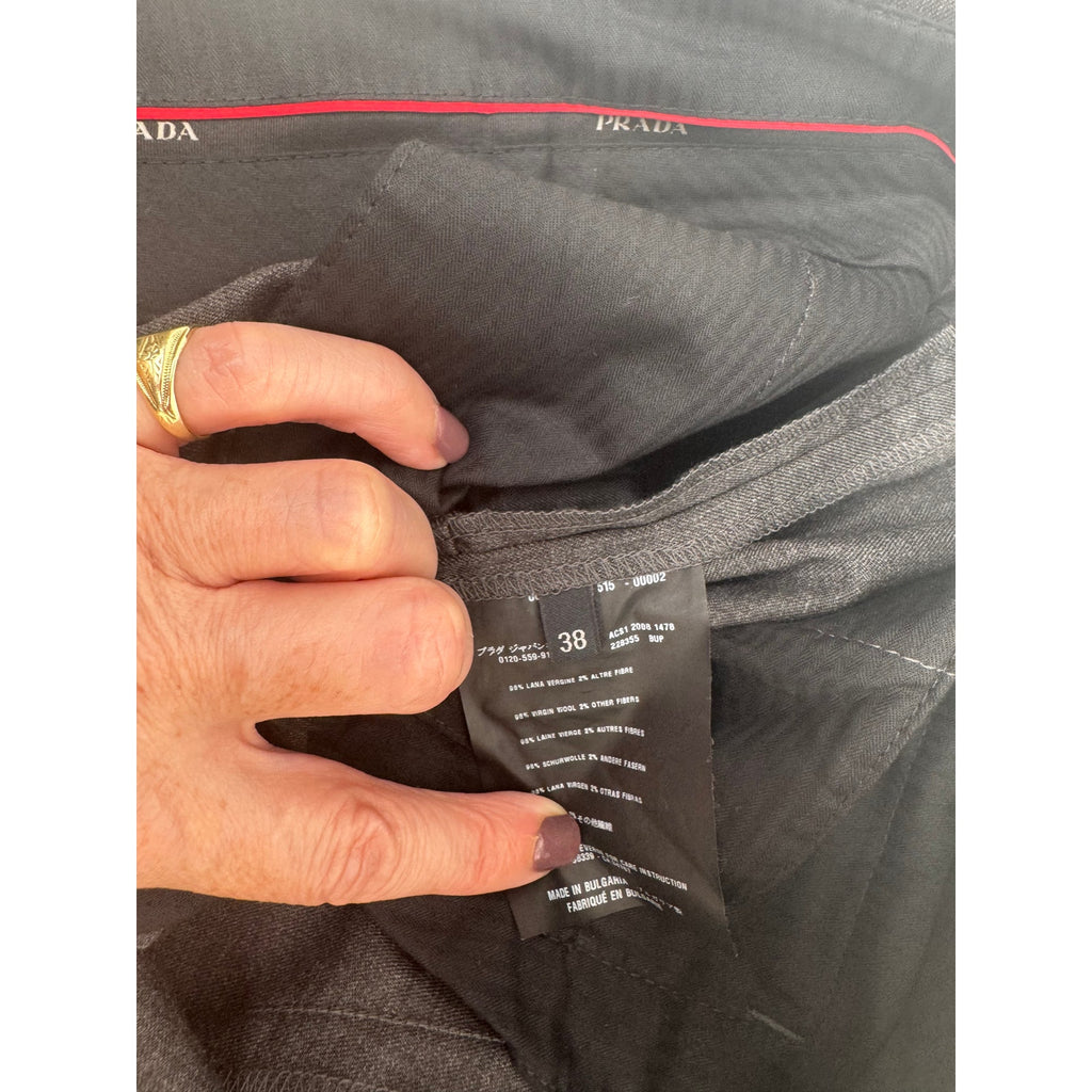 Prada NWT Charcoal Wool Blend Slacks Trouser Pants Size 38