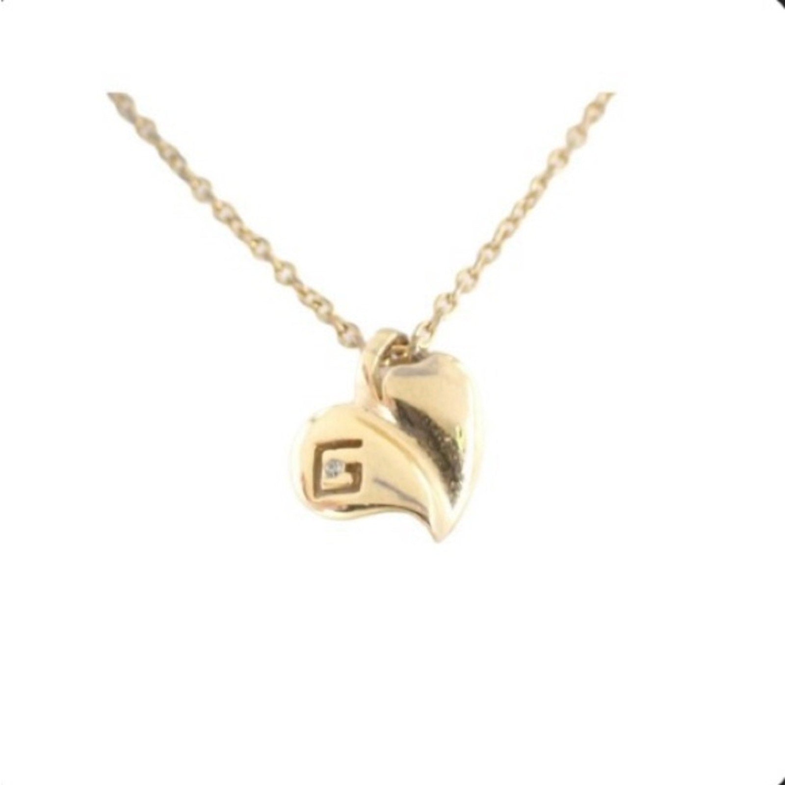Givenchy Gold plated Vintage Heart w/G Necklace