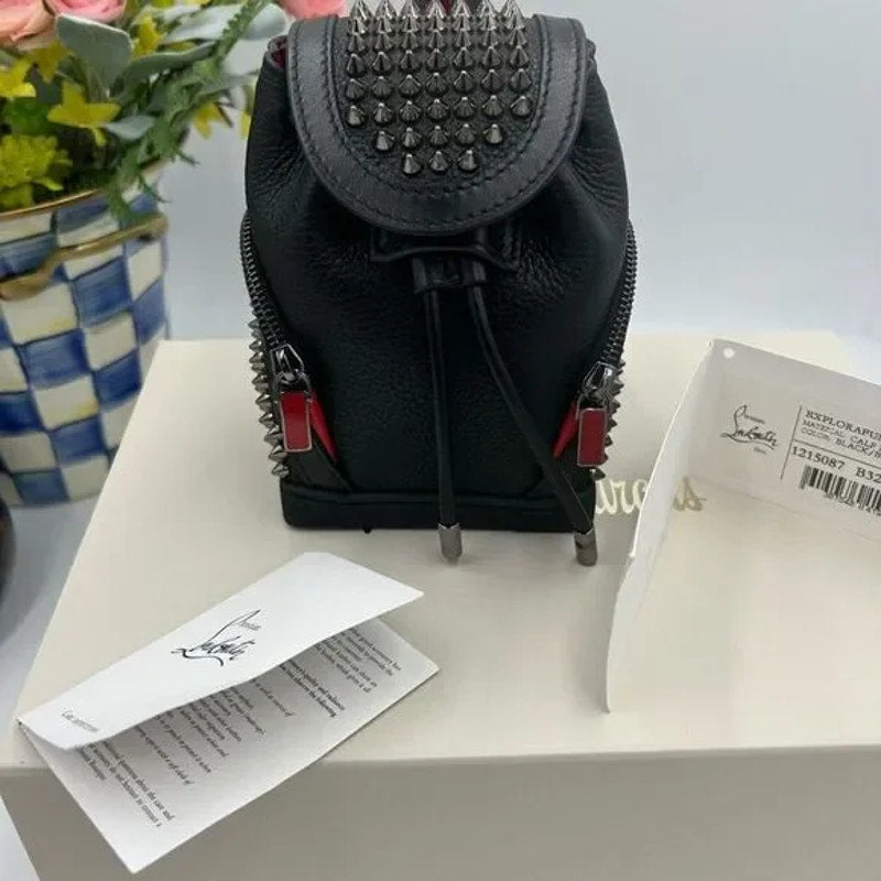 Christian Louboutin explorafunk key ring studded Crossbody bag made in Italy