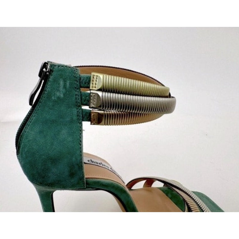 Charles David Women's Blue Electra Sandals Stiletto Suede Heels Size 8.5M