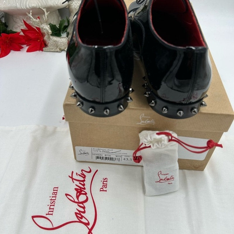 Christian Louboutin men's so greggo Black Patent Leather spike heel Oxford 43.5
