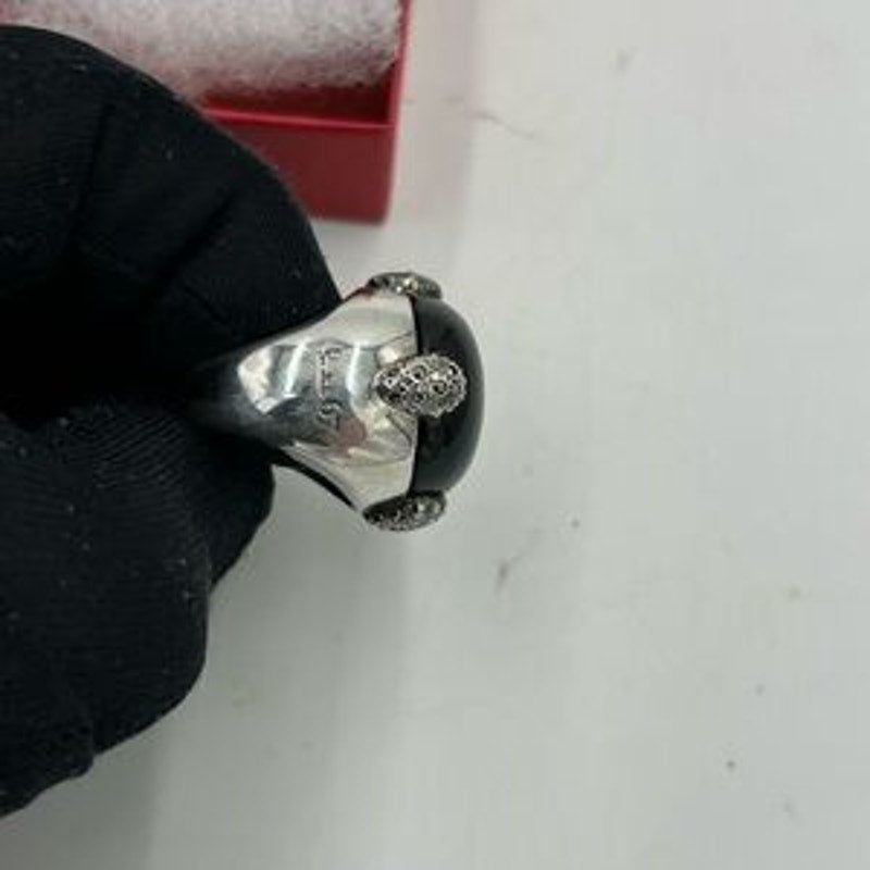 Pomellato 67 smoky quartz/marcasite Sterling silver Griffes ring size 6 Italy