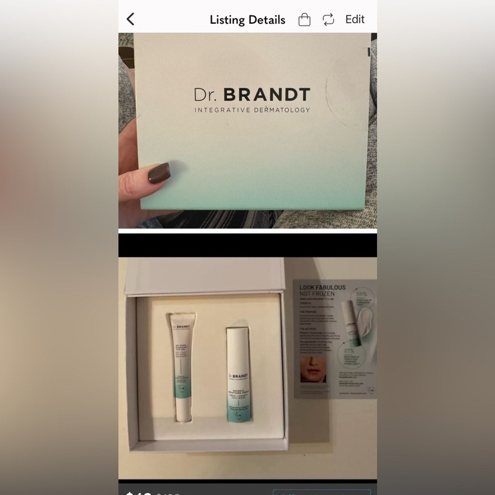 Dr. Brandt Skincare Box including Eye Gel & Wrinkle Smoothing Cream New in Box