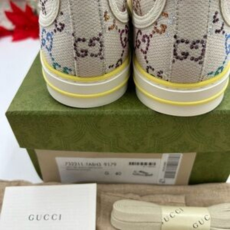 Women's Gucci tennis 1977 low top sneakers in canvas with multicolor crystals 40