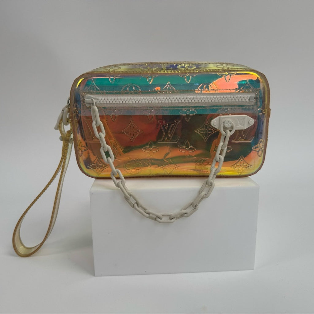 Men’s Louis Vuitton x Virgil, Abloh, prism monogramVolga wristlet full inclusion