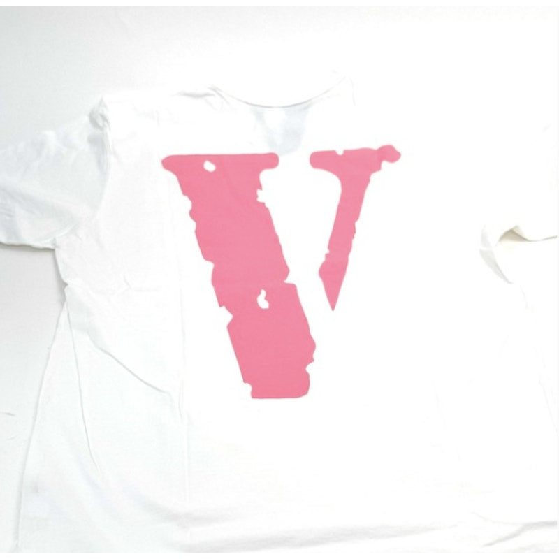 Men's Vlone x Friends NEW White and Pink Short Sleeve T-Shirt Size L